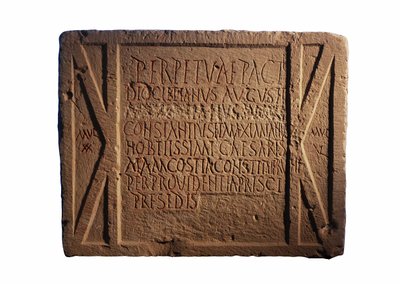Inscription on a Roman army post, Yotvata, southern Negev, Israel, c.297-303 AD by Roman